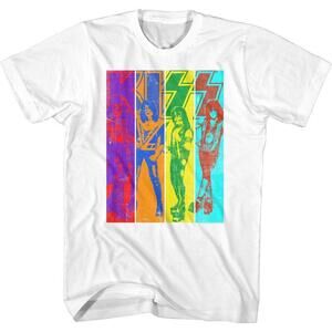 Kiss Color Kiss White Adult T Shirt